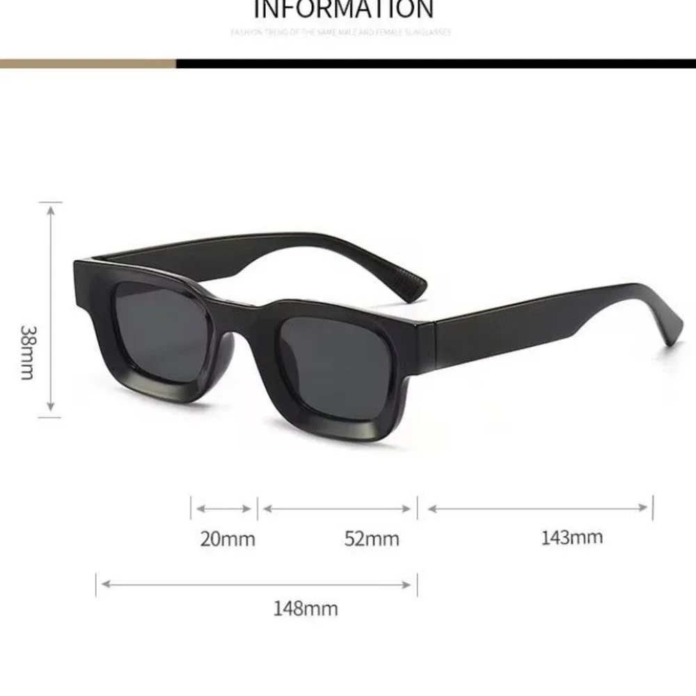 Chunky Square Frame Sunglasses Retro Vintage Fashion‎ Designer Black Shades